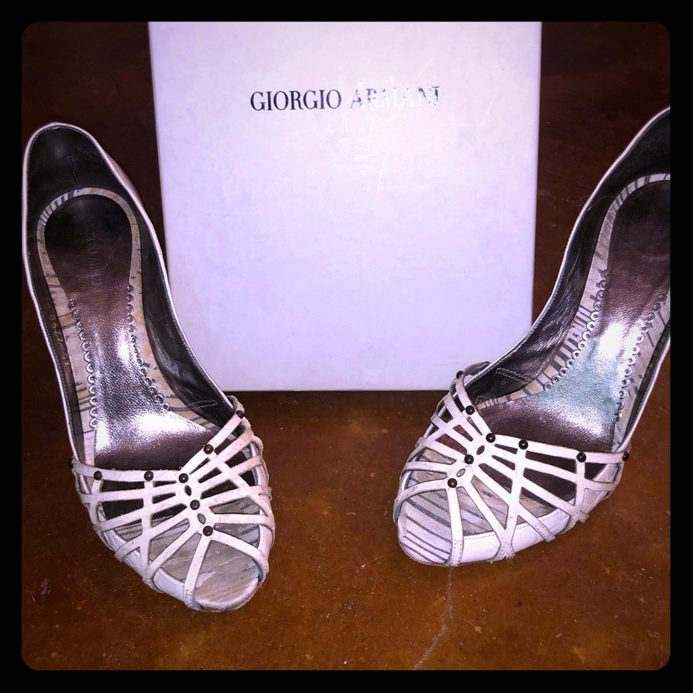 Giorgio Armani Ivory Heels